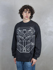 TTT T-Shirt <BR/>Graph ls LS004 BLACK TTT 