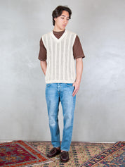Seinse Maglia <BR/>Gilet Scollo V ME3254 OFF WHITE Seinse 