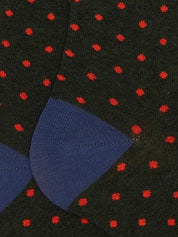 Calze lunghe uomo cotone verde fantasia pois AP103013 32654 Gallo 
