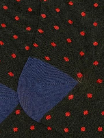Calze lunghe uomo cotone verde fantasia pois AP103013 32654 Gallo 