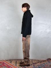 I'M Brian <BR/>Maglia zip treccia MA3403 NERO I'm Brain 