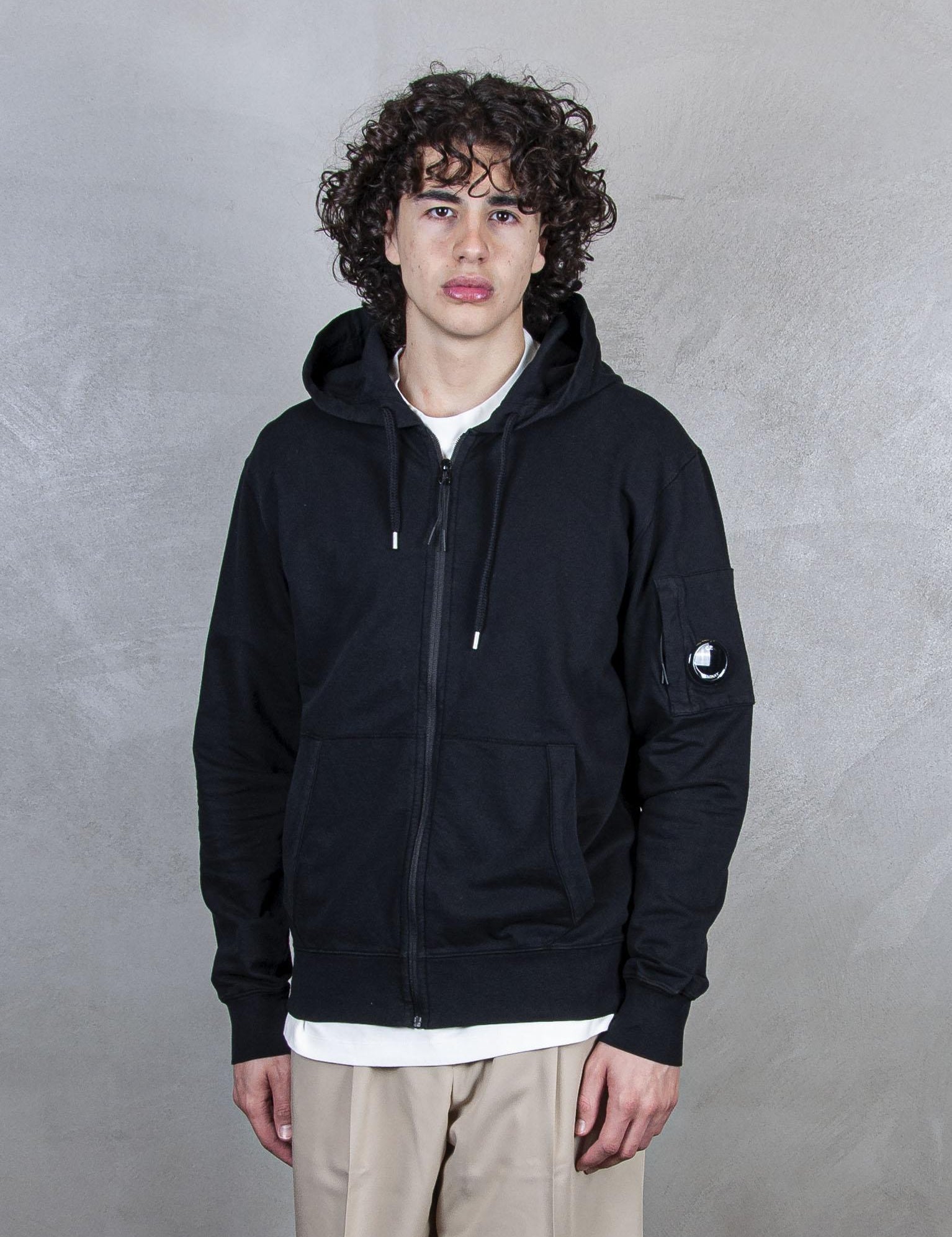 Hooded Sweatshirt Open Light Fleece SS057A-2246G 999 C.P. company 