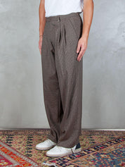 I'M Brian <BR/>Pantalone 2 pinces Pricipe di Galles PA3504 MORO I'm Brain 
