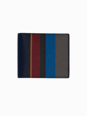 Gallo <BR/>Portafoglio piccolo con portamonete uomo pelle martellata blu righe multicolor AP515787 32648 Gallo 