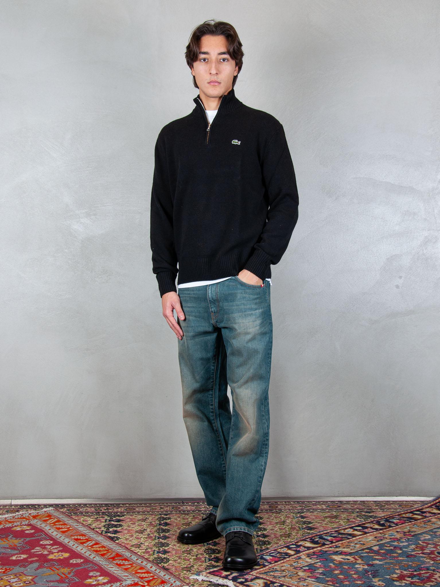 Lacoste Maglione half zip in lana cardata AH3052 031 Lacoste 