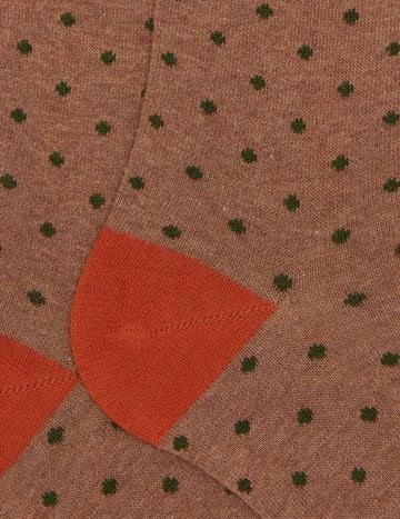 >Calze lunghe uomo cotone beige fantasia pois AP103013 32655 Gallo 