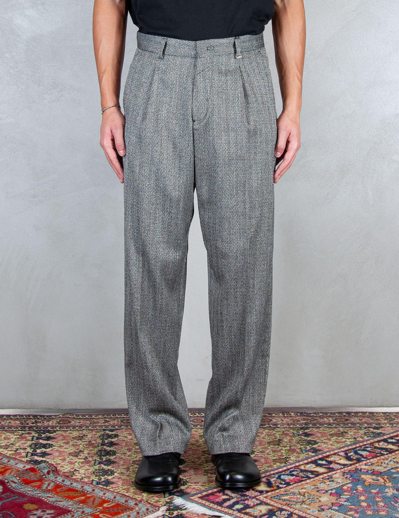 >Pantalone 2 pinces Spigato PA3505 NERO I'm Brain 