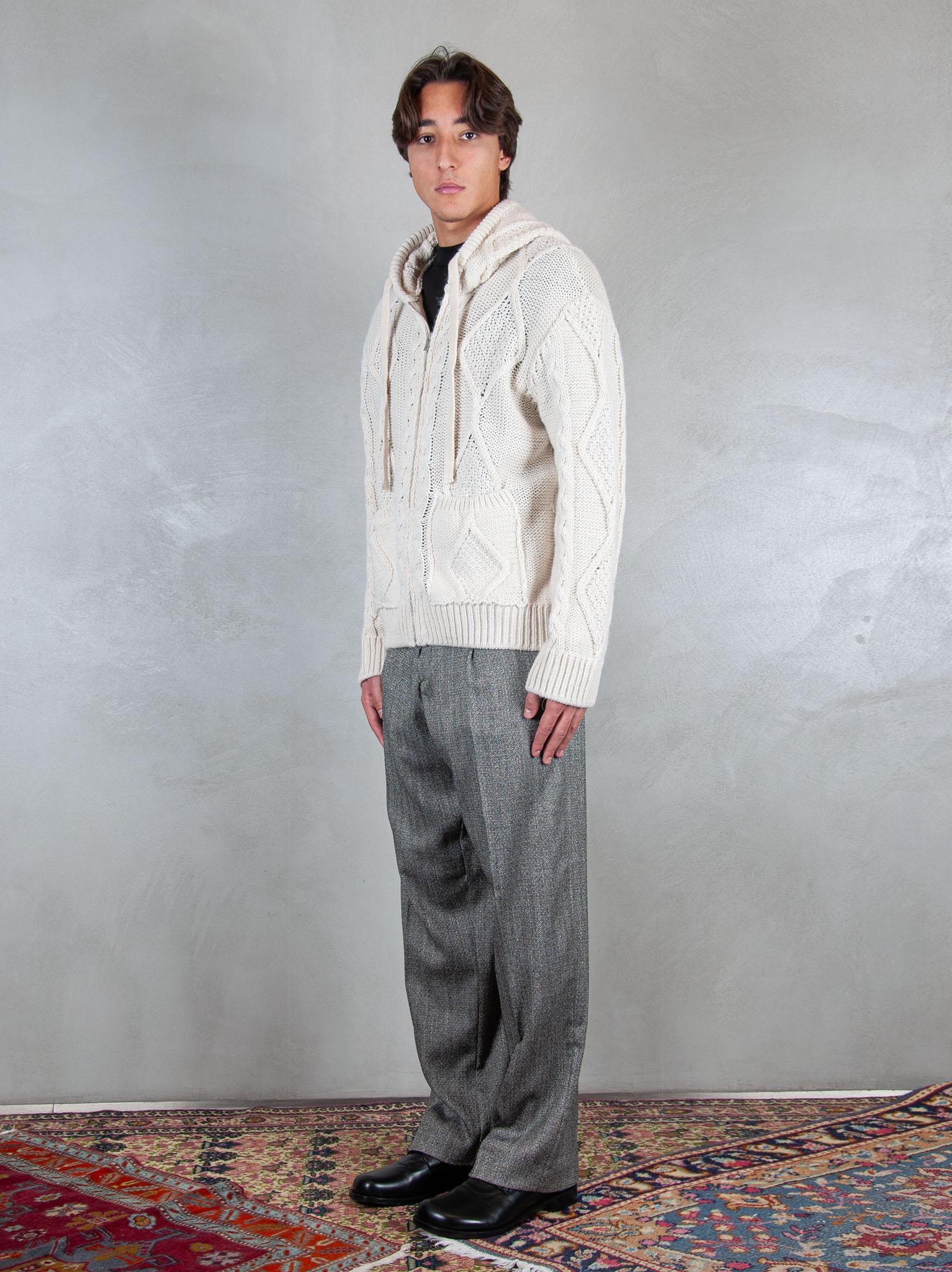 I'M Brian Maglia zip treccia MA3403 PANNA I'm Brain 