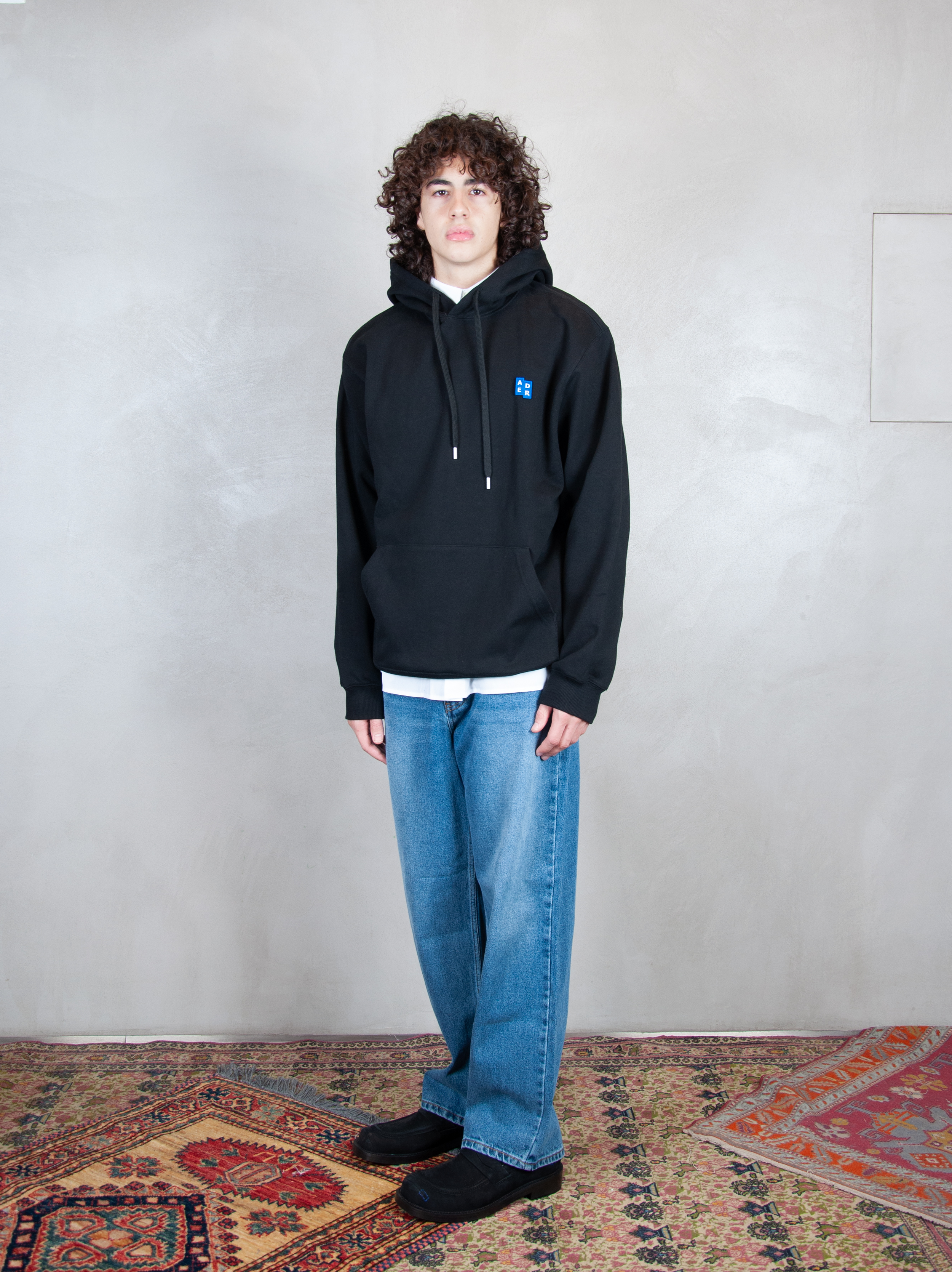 Ader Error Felpa Semi Oversized Hoodie BMSGFYHD0101 BK-NOIR Ader Error 