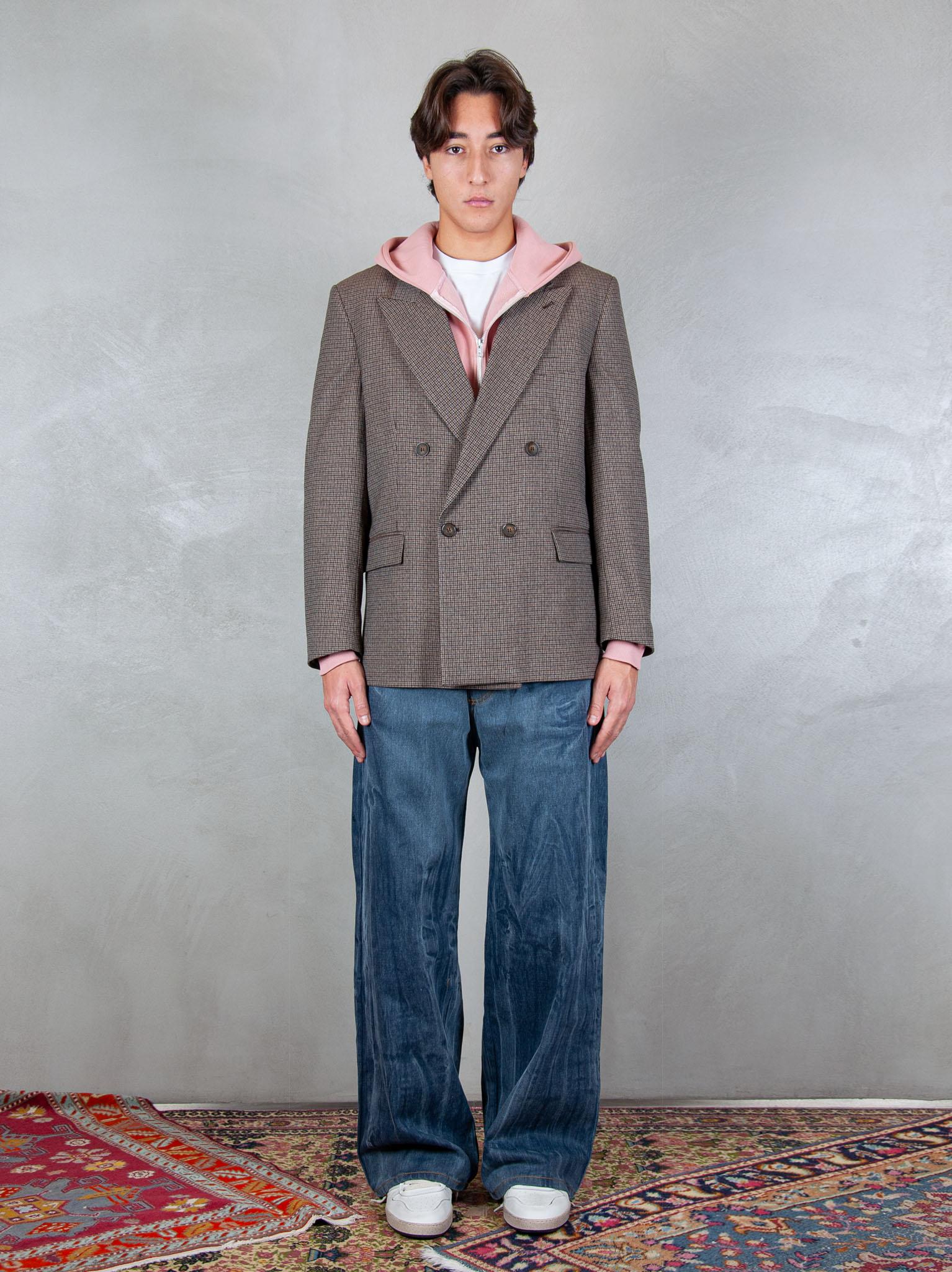 I'M Brian Giacca Oversize Principe di Galles GIA3459 MORO I'm Brain 