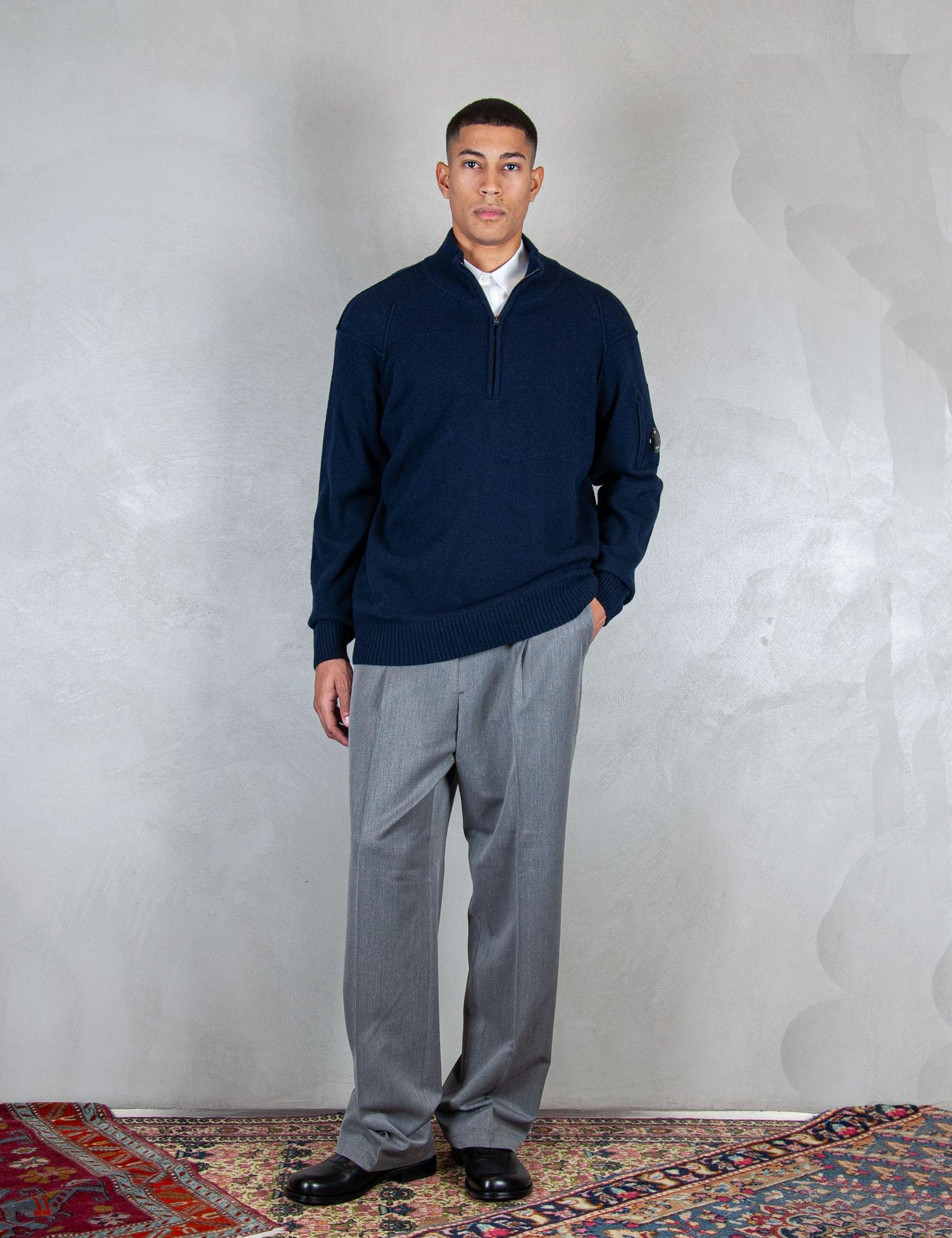 >Lambswool half zip KN709A-110149A 888 C.P. company 