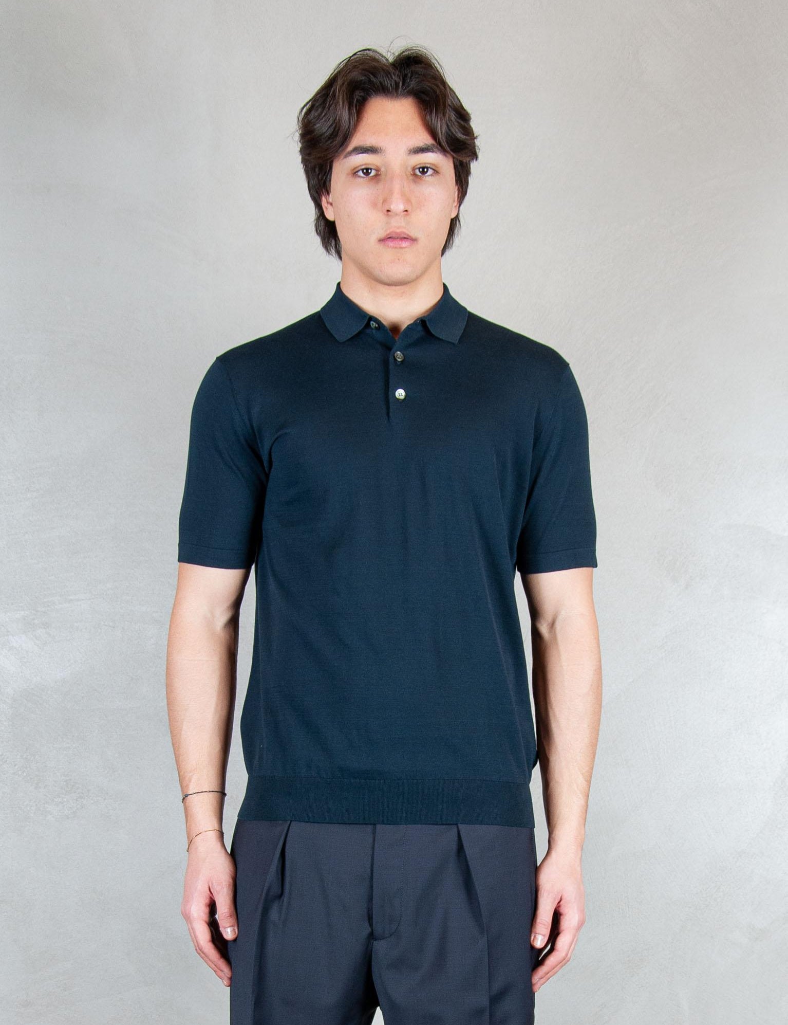 >Polo Cotone Egiziano DK17037 BLU NOTTE Raphael - Dkt 