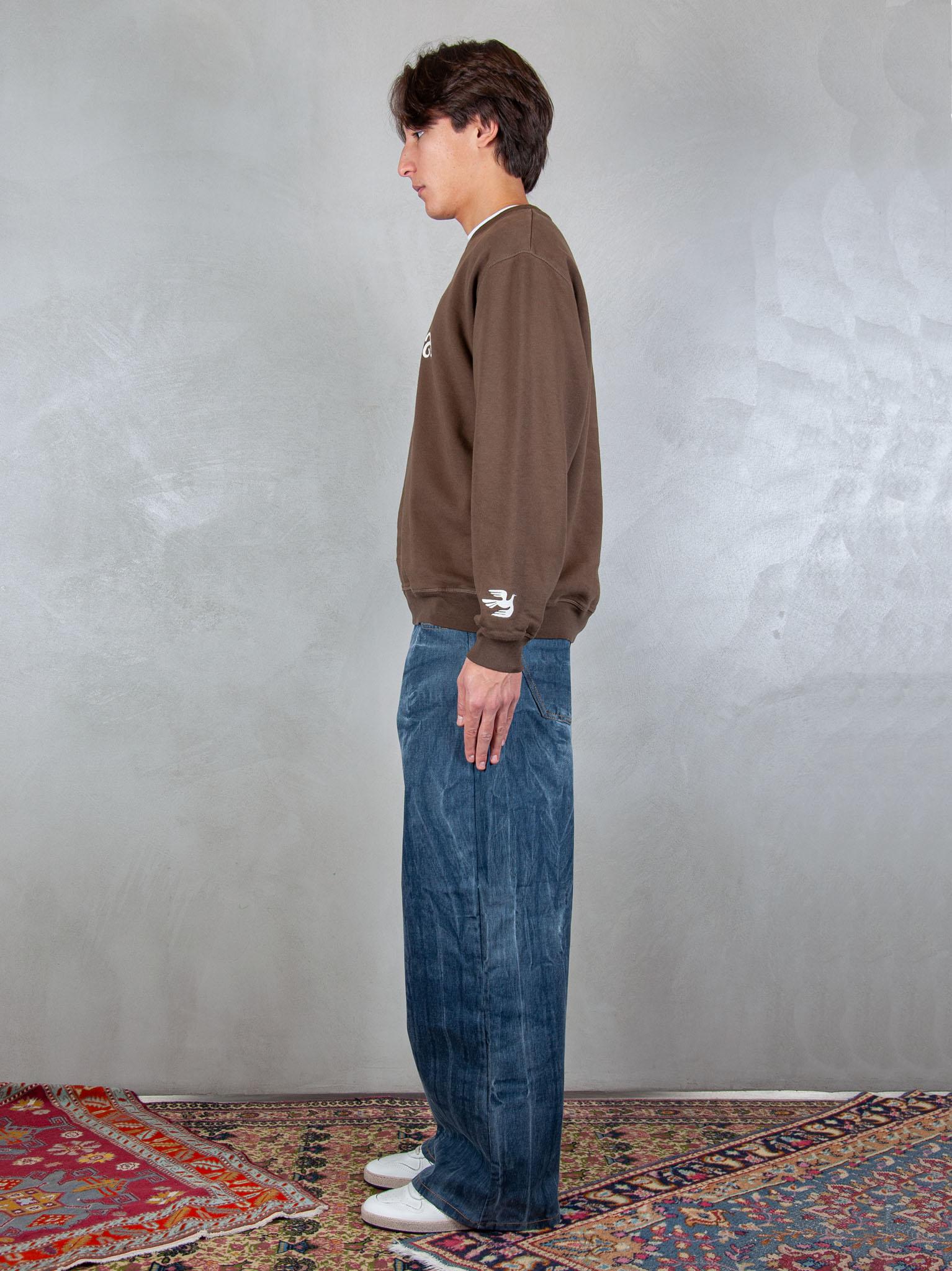 Parra Felpa Weird Trad Logo crewneck 54321 BROWN Parra 