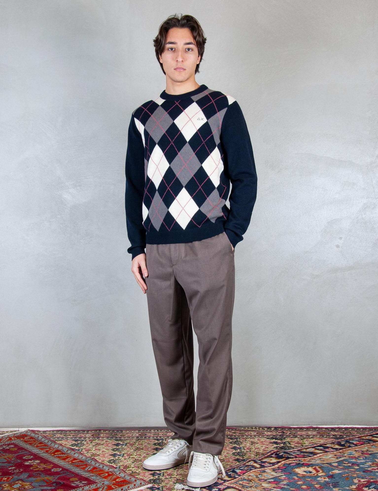 Sun68 Maglia Girocollo Argyle K45160 0747 Sun68 