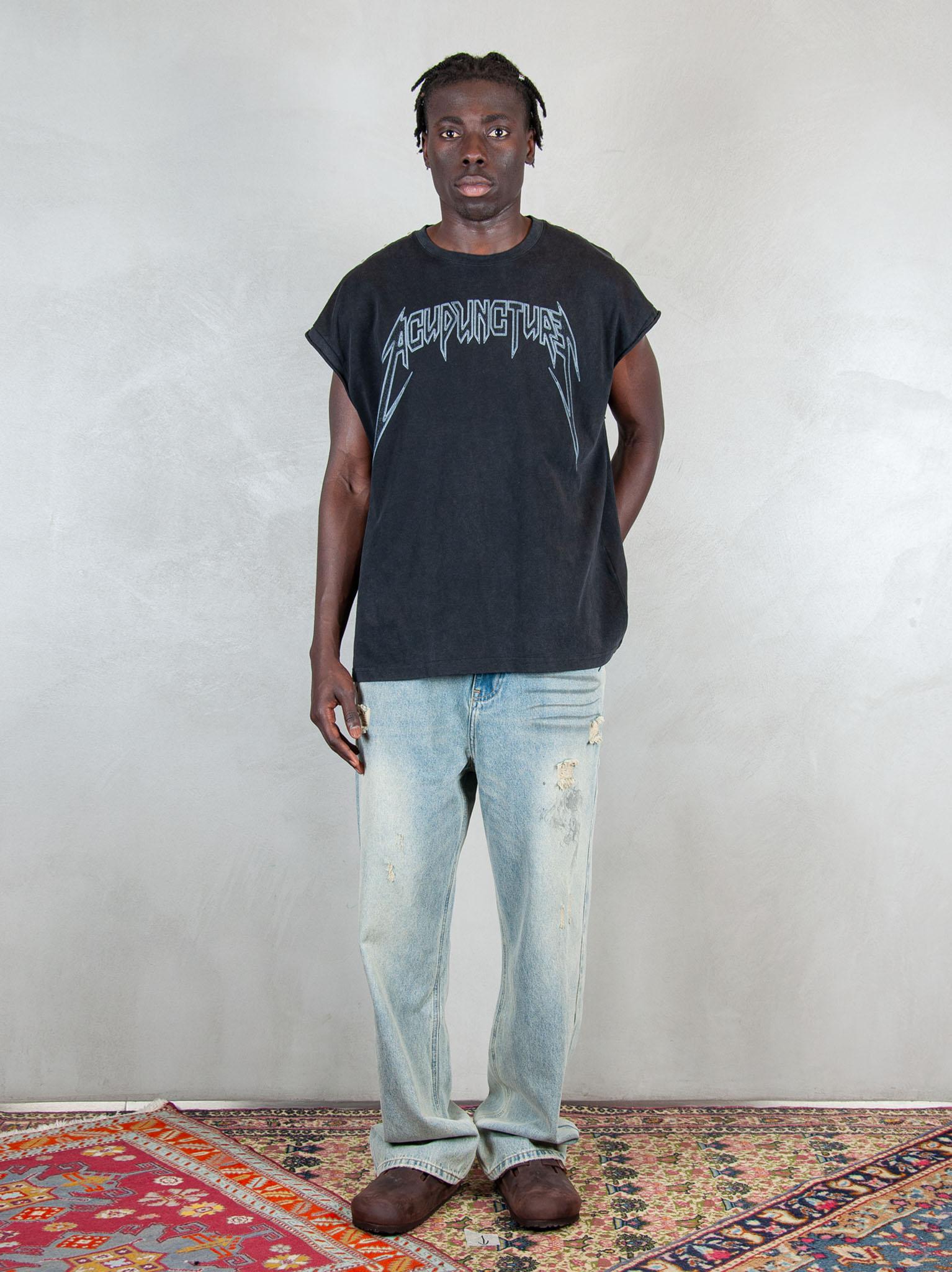 Acupuncture T-shirt   Studded Metal STUDDED METAL S/L WASHED BLACK Acupuncture 
