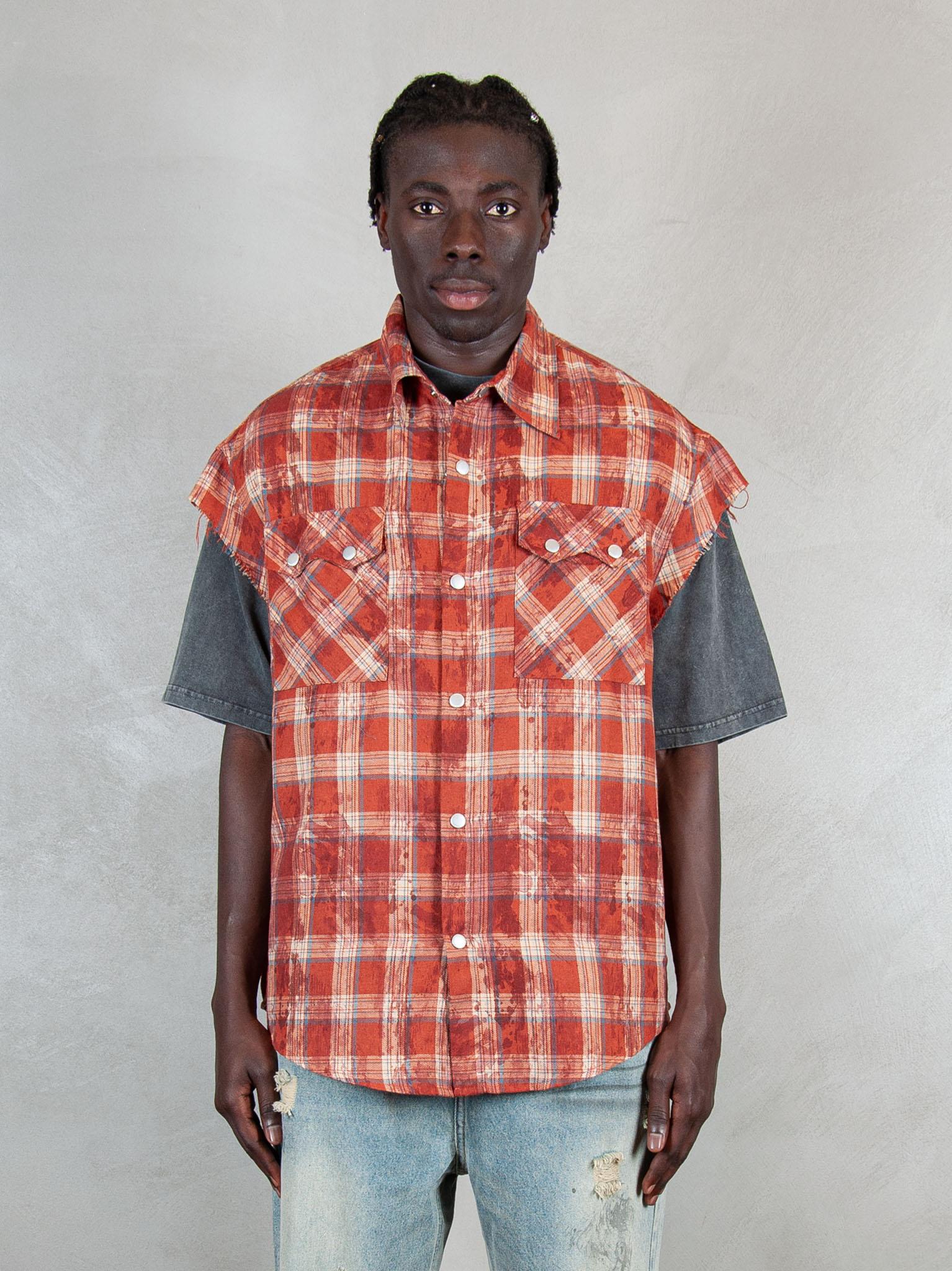 Acupuncture Camicia Texas Shirt TEXAS SLEEVLESS CHECK RED Acupuncture 