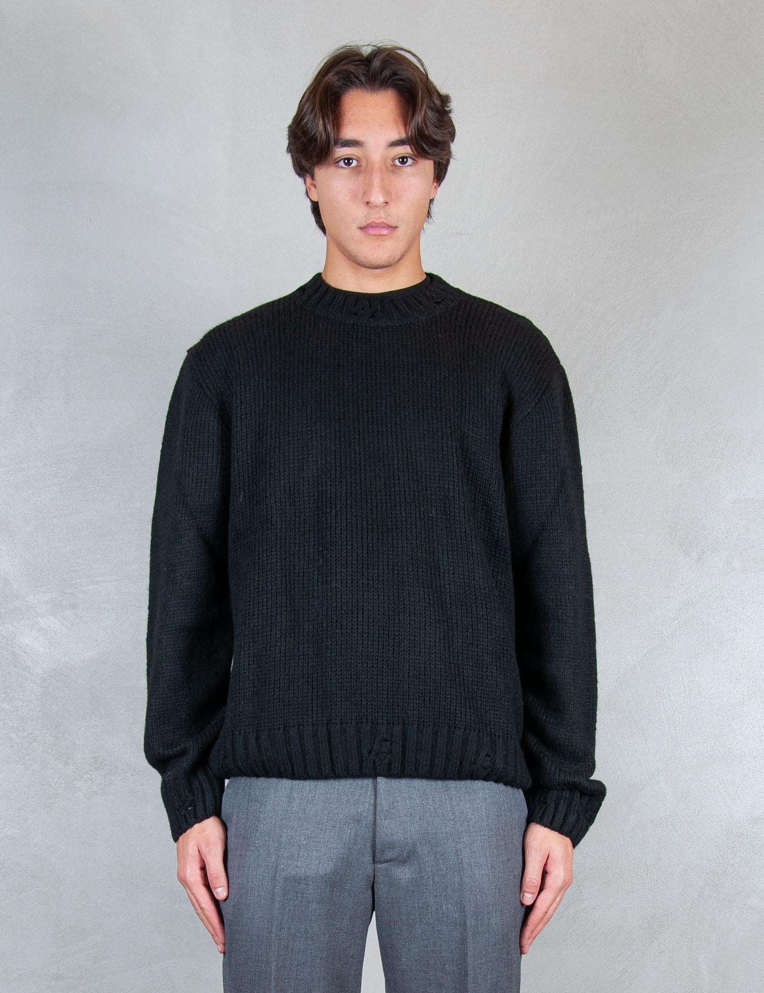 Maglia girocollo rotture MA3416 NERO I'm Brain 