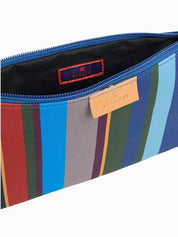 Bustina contemporary unisex blu righe multicolor AP507888 32648 Gallo 