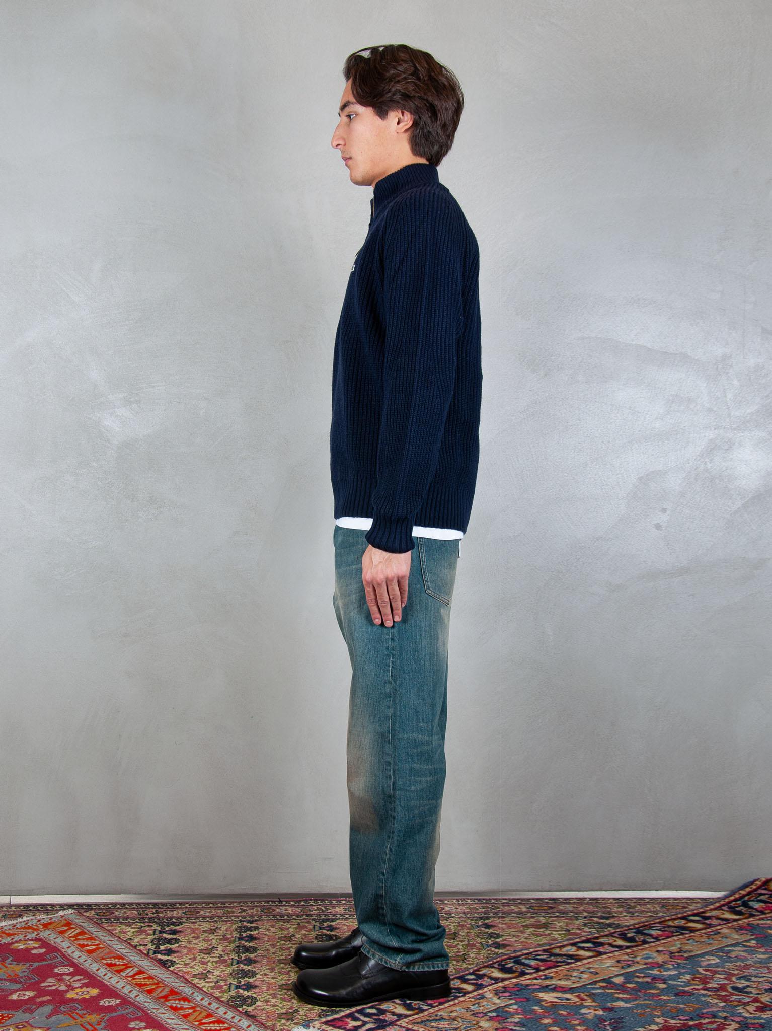 Lacoste Maglione half zip a coste in lana cardata AH3134 166 Lacoste 