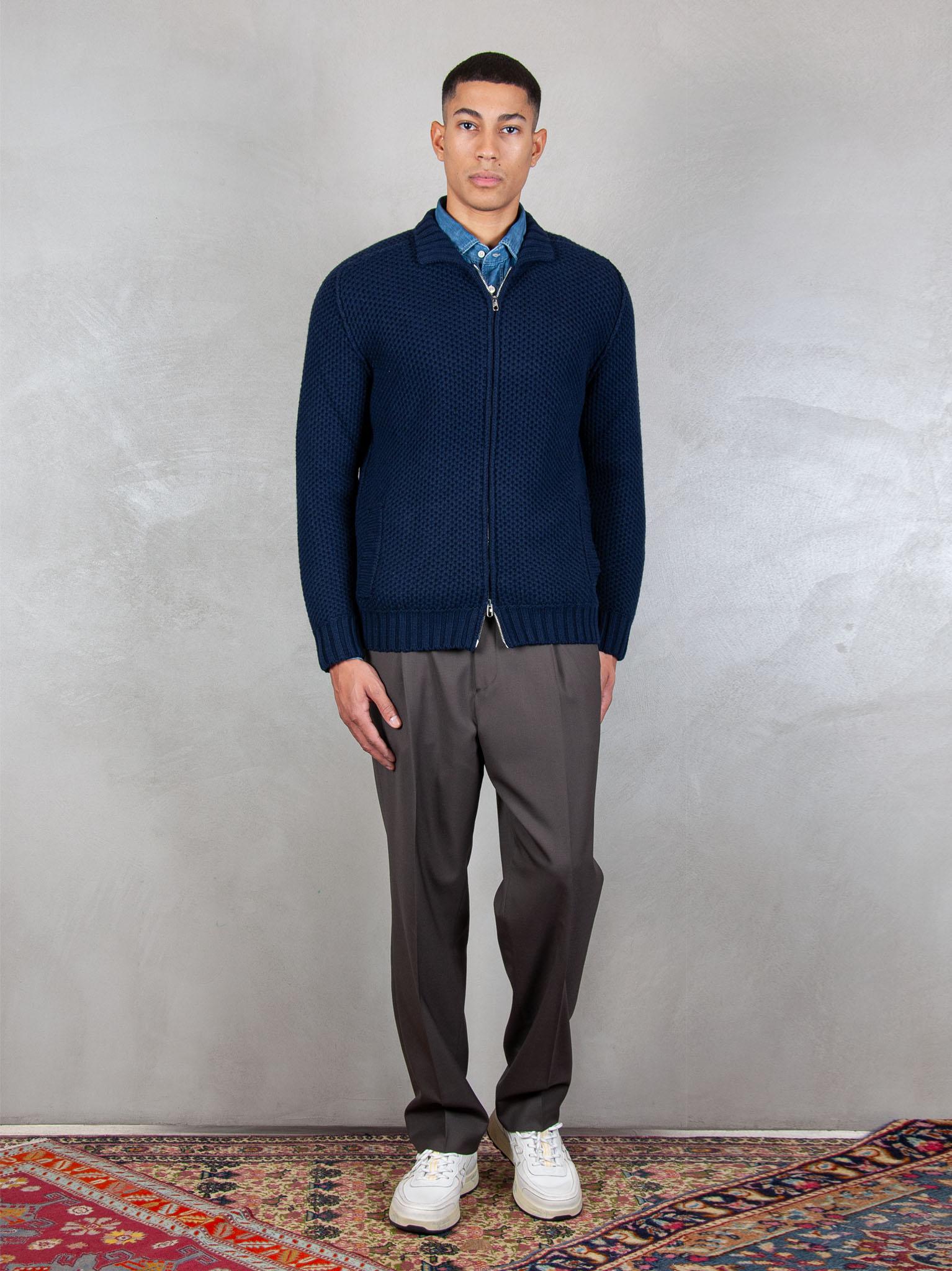 Luigi Gentile Maglia Giubbotto Zip Nido d'Ape LG1207 90 Luigi Gentile 