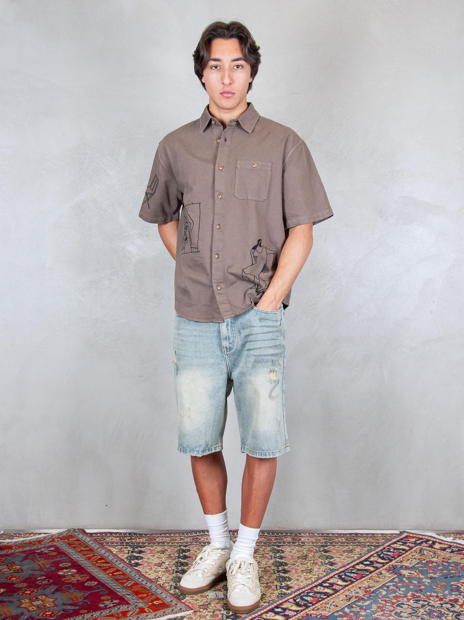 Parra Camicia Crooked face 55320 BROWN Parra 