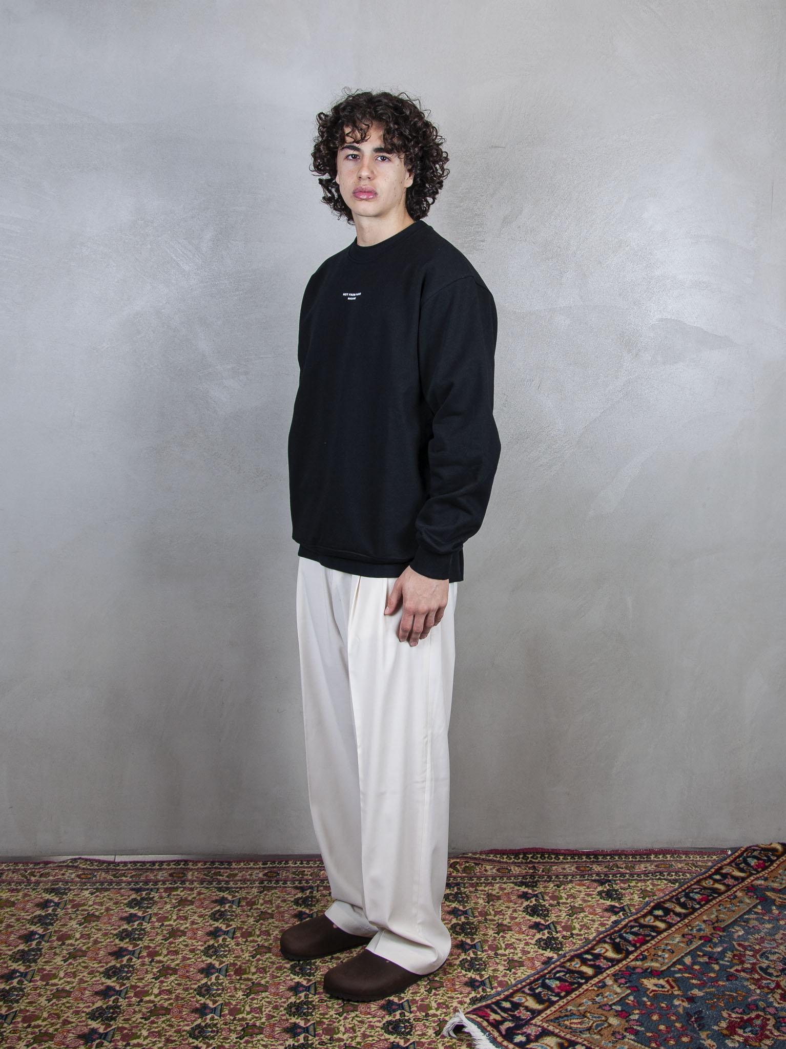 Le Sweatshirt Slogan Classique SW148-CO127 BL Drôle De Monsieur 