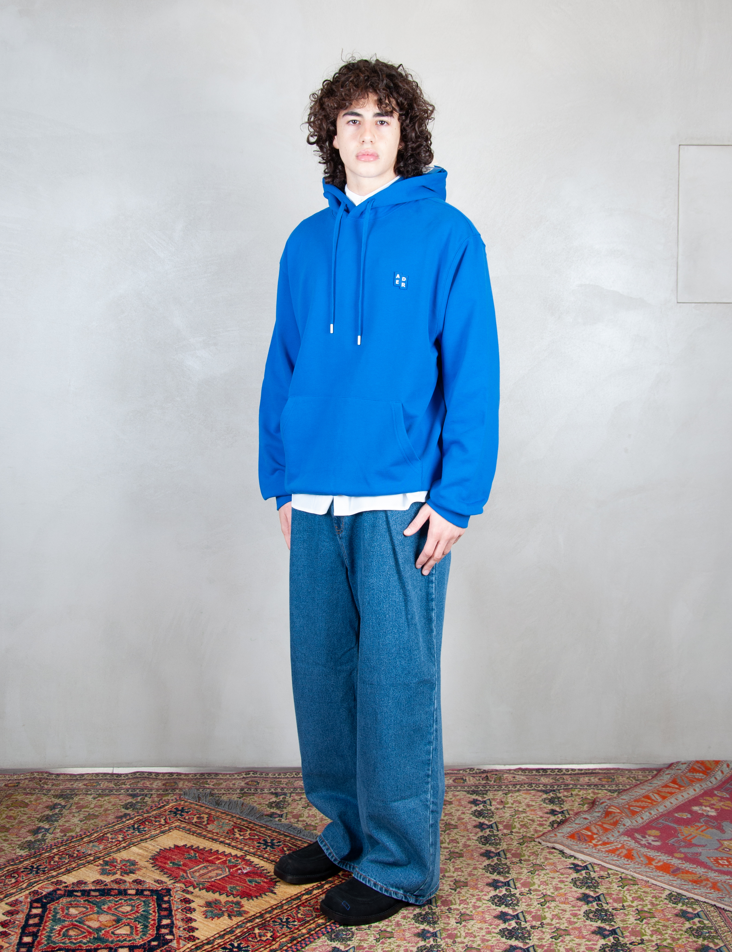 >Semi Oversized Hoodie BMSGFYHD0101 BL-BLUE Ader Error 