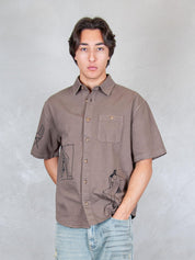 Parra Camicia <BR/>Crooked face 55320 BROWN Parra 