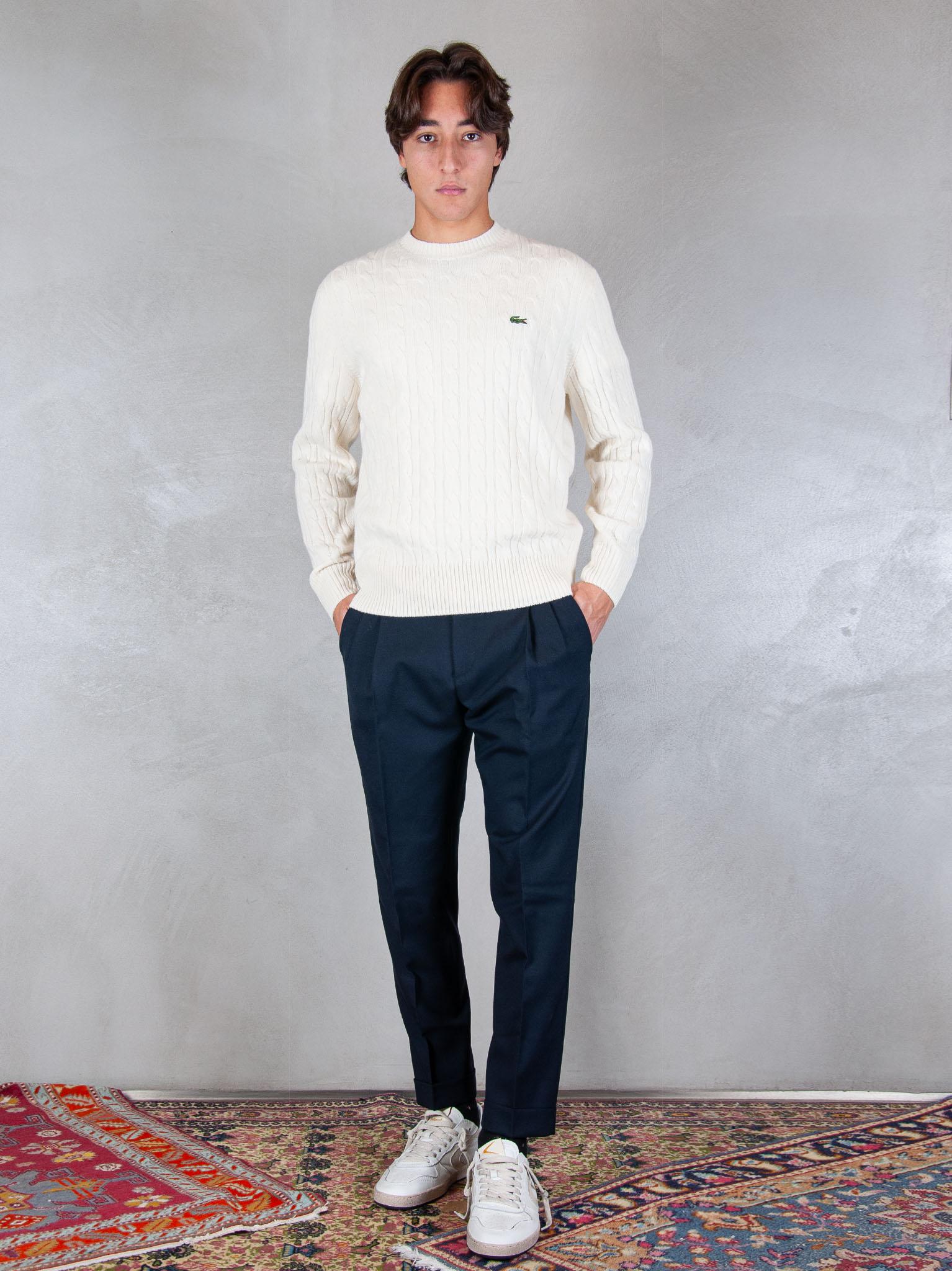 Lacoste Maglione girocollo a trecce AH2924 XFJ Lacoste 