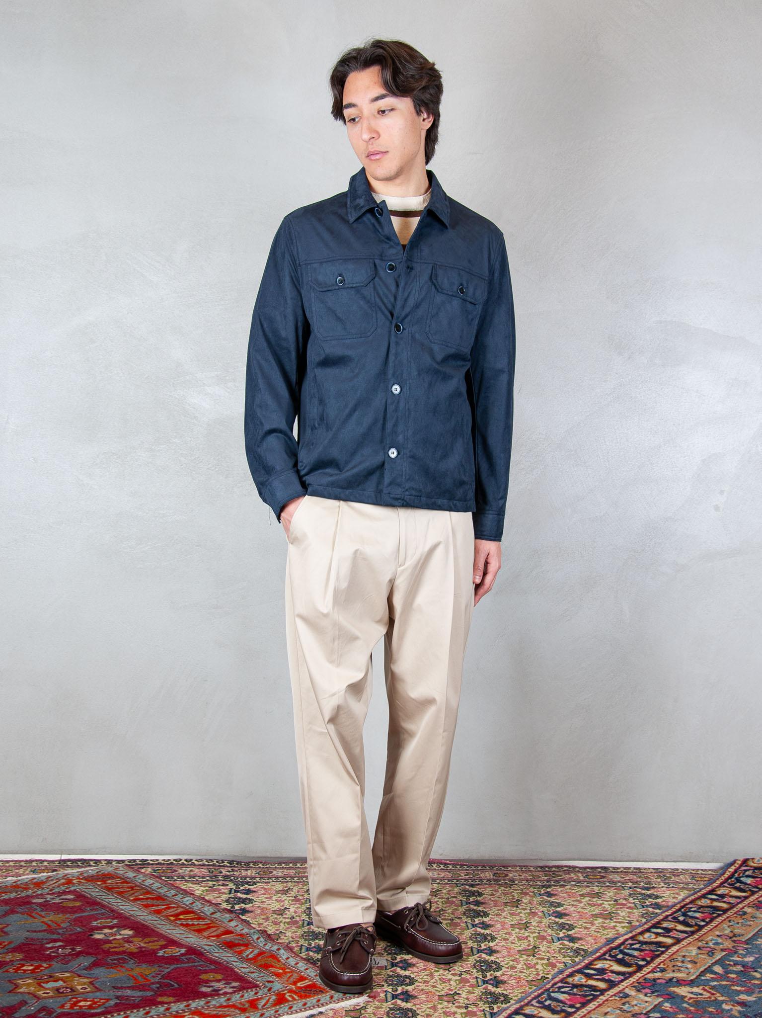 Seinse Giubbotto Camicia Ecopelle GBE1137 BLUE NAVY Seinse 