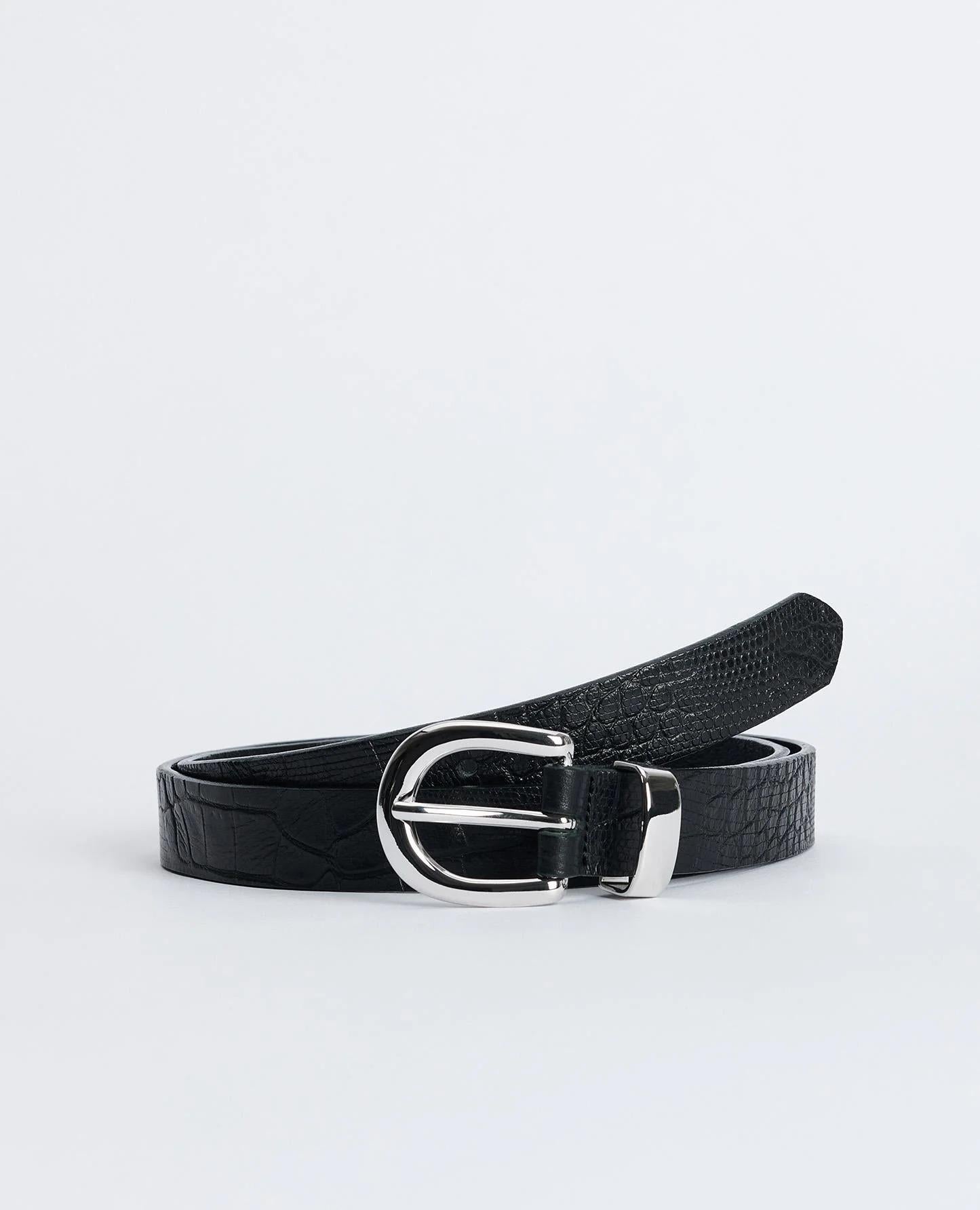Croc Belt 8021 BLACK SunFlower 
