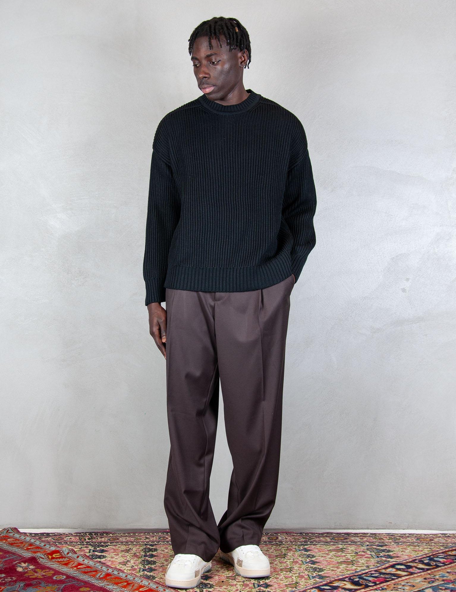 >Rib Sweater RIB SWEATER BLACK Hi Five 