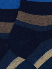 Calze lunghe uomo cotone blu righe multicolor AP103413 13102 Gallo 