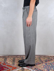 I'M Brian <BR/>Pantalone 2 pinces Spigato PA3505 NERO I'm Brain 