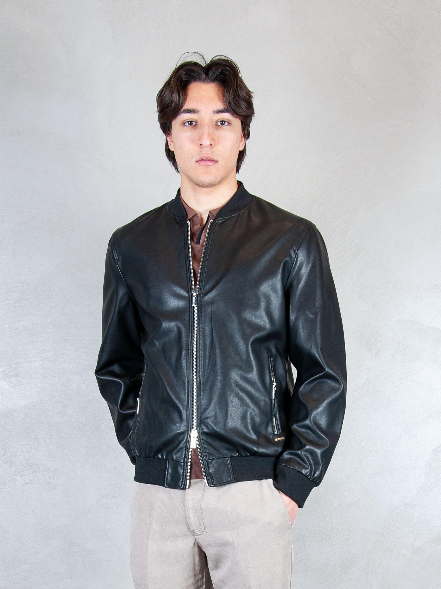 Markup Giubbotto Bomber Ecopelle MK14005 NERO MarkUp 