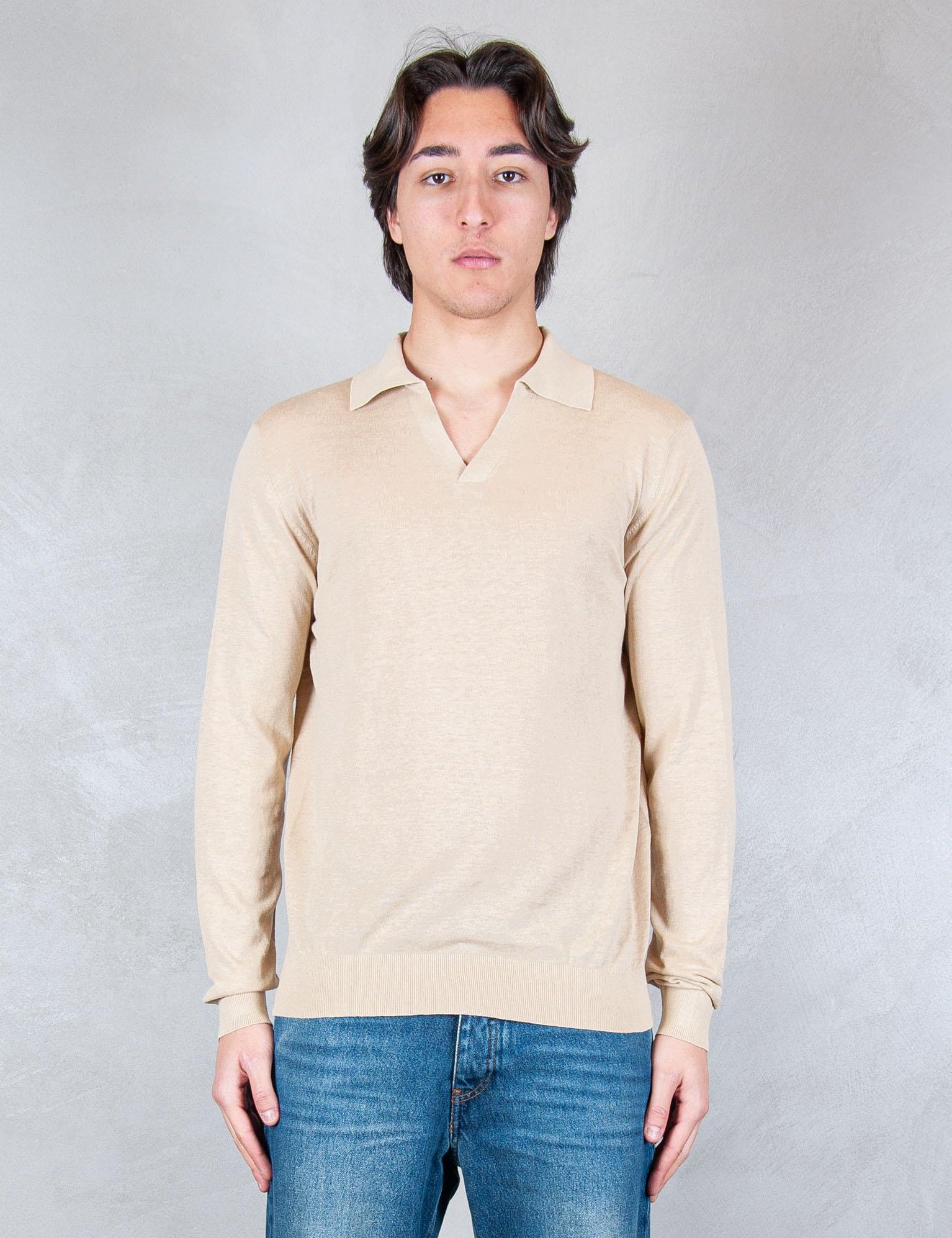 >Polo Capri Cotone e Seta ME3319 BEIGE Seinse 