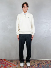 Lacoste <BR/>Maglione half zip a coste in lana cardata AH3134 XFJ Lacoste 