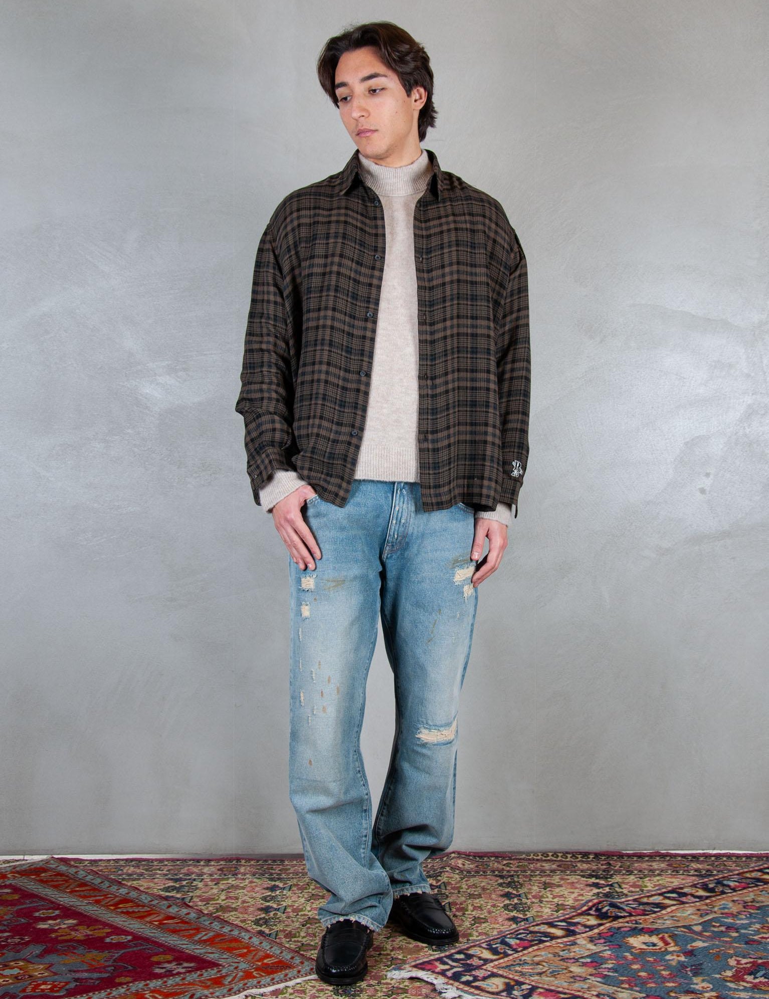 >Mauder shirt MAUDER CHECK BROWN Hi Five 