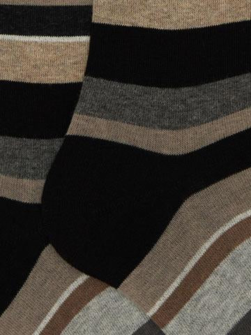 Calze lunghe uomo cotone nero righe multicolor AP103413 11765 Gallo 