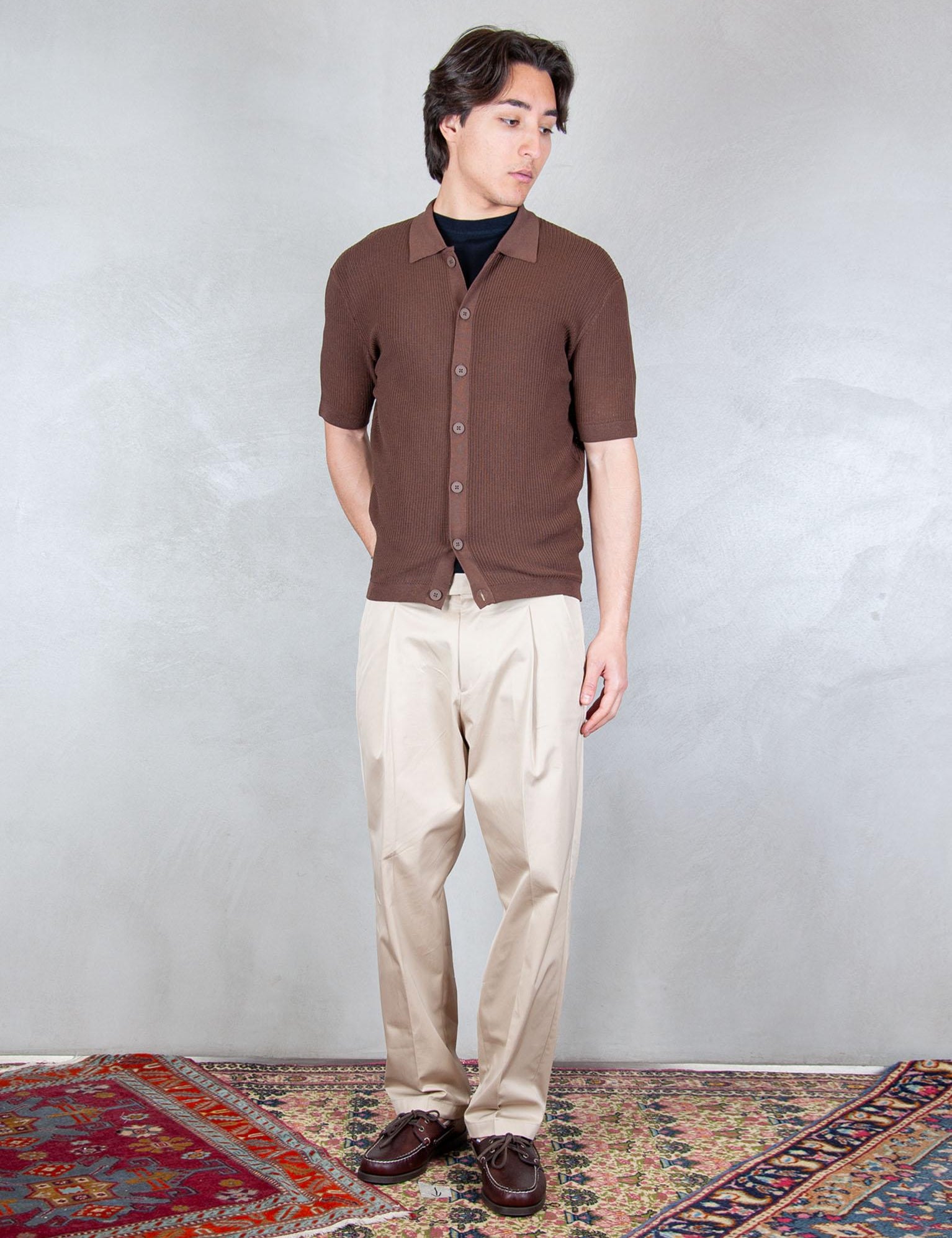 >Camicia Traforata ME3204 MOKA Seinse 