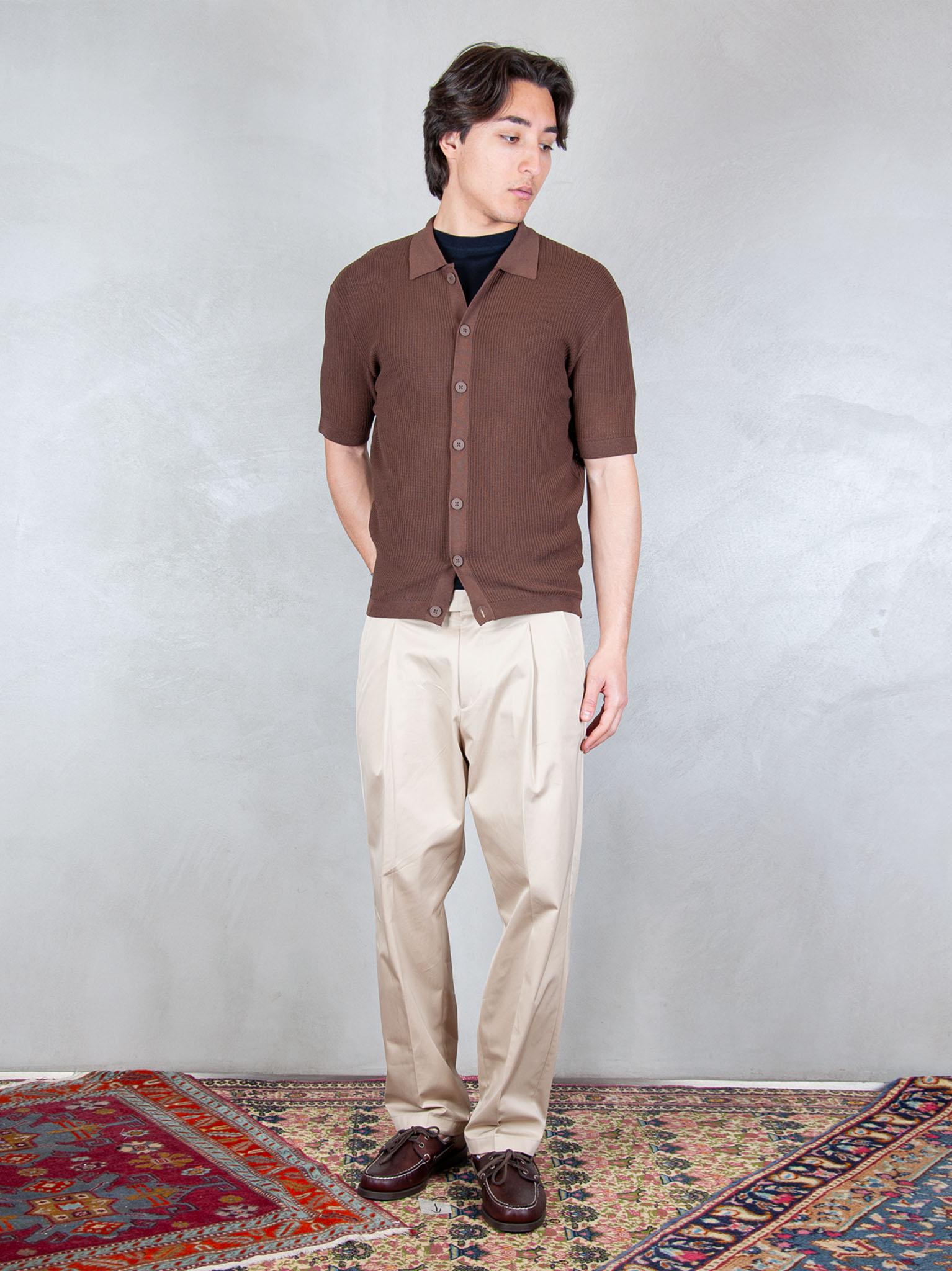 Seinse Maglia Camicia Traforata ME3204 MOKA Seinse 