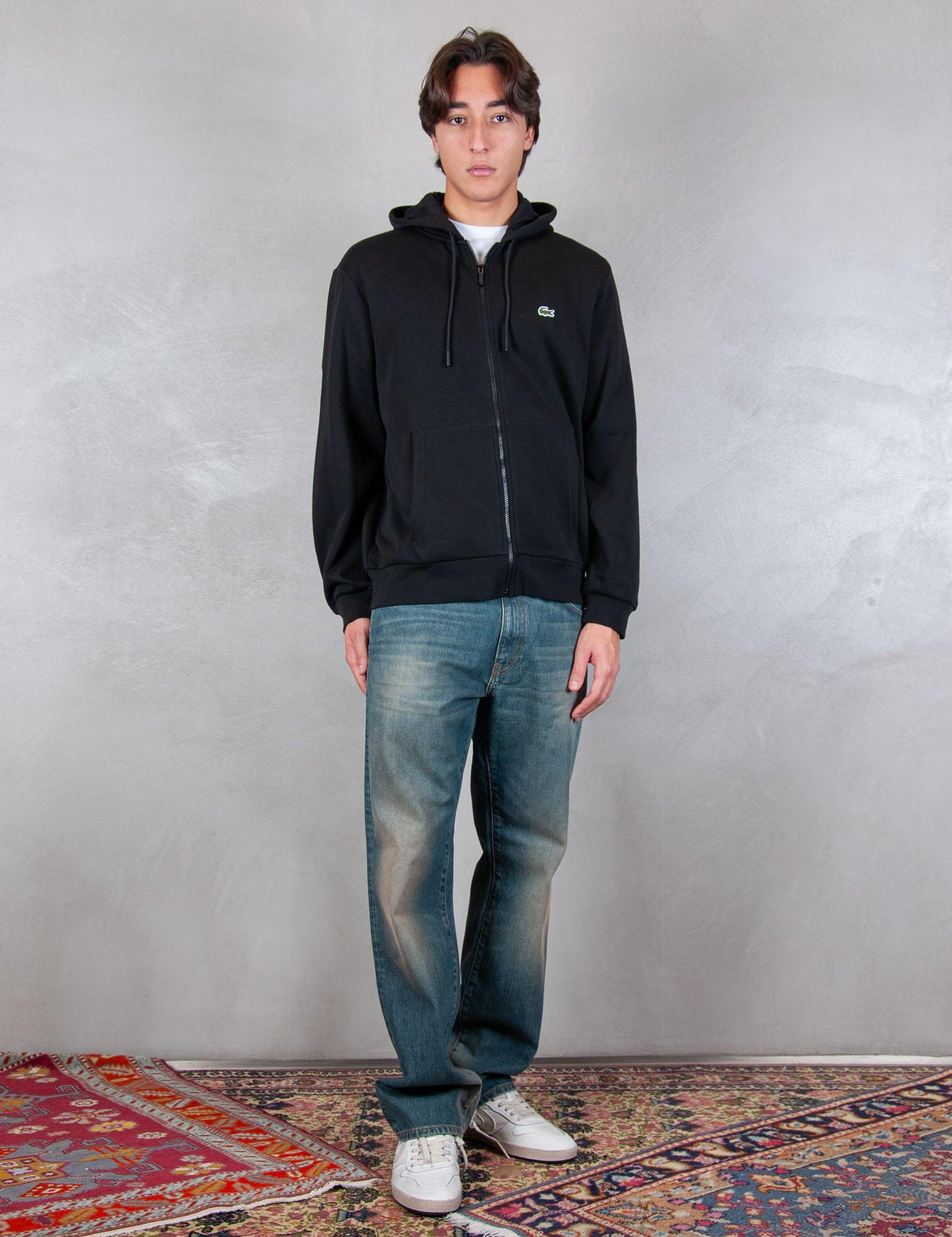 Felpa cappuccio con zip SH9626 031 Lacoste 