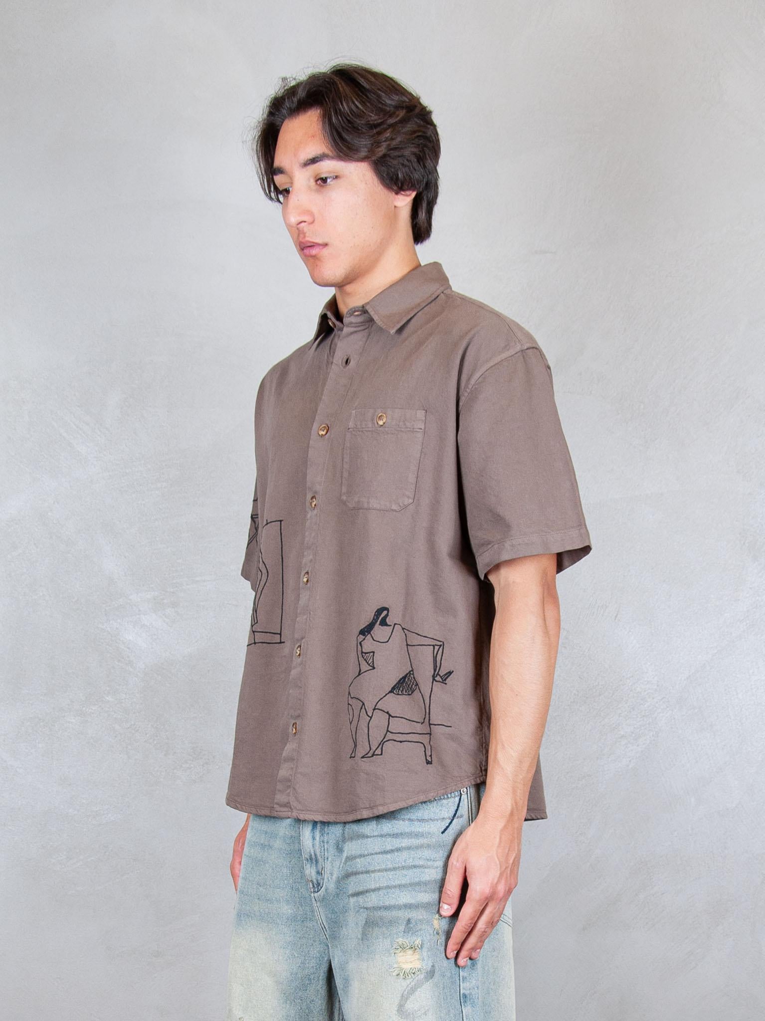 Parra Camicia Crooked face 55320 BROWN Parra 