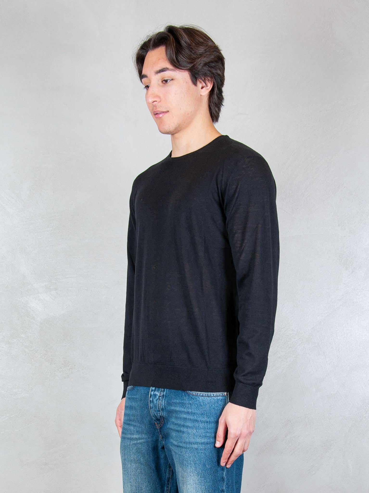 Seinse Maglia Girocollo Cotone e Seta ME3318 NERO Seinse 