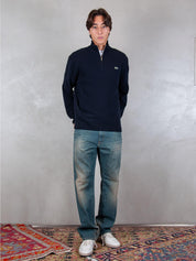 Lacoste <BR/>Maglione half zip in lana cardata AH3052 166 Lacoste 