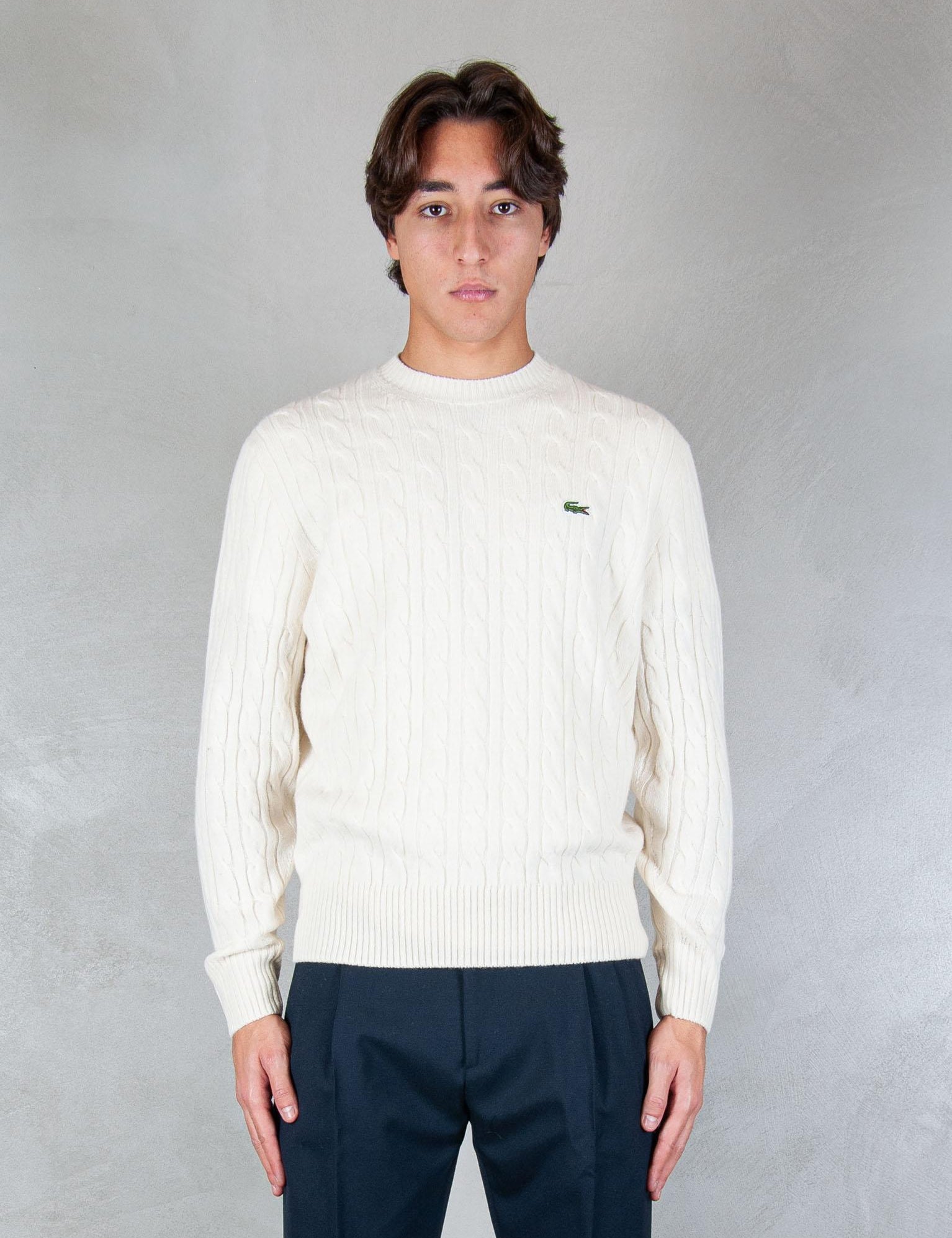 >Maglione girocollo a trecce AH2924 XFJ Lacoste 