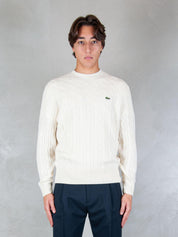 Lacoste <BR/>Maglione girocollo a trecce AH2924 XFJ Lacoste 