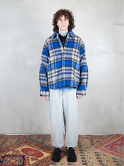 Ader Error Giubbotto <BR/>Check Fabric Overshirt BN01FWJK0118 BL-BLUE Ader Error 