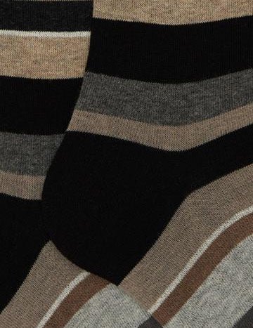 >Calze lunghe uomo cotone nero righe multicolor AP103413 11765 Gallo 