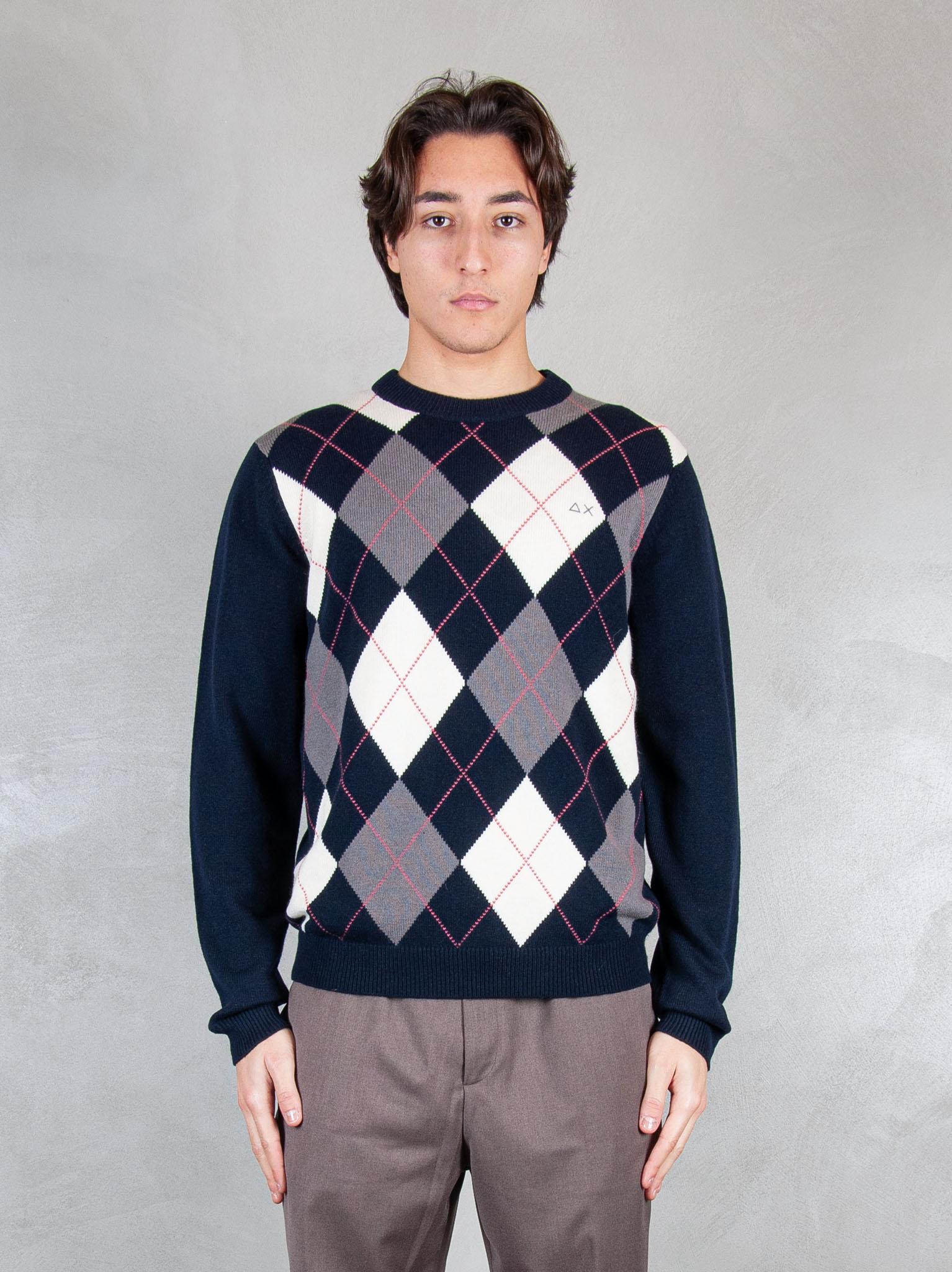 Sun68 Maglia Girocollo Argyle K45160 0747 Sun68 